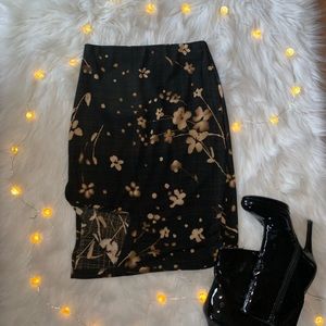 Vtg Flowy Floral Skirt